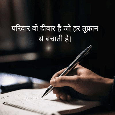 परिवार वो दीवार है जो हर तूफ़ान
से बचाती है।
