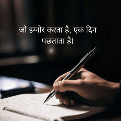 जो इग्नोर करता है, एक दिन
पछताता है।
