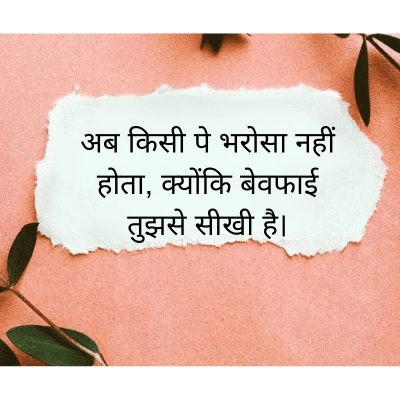 अब किसी पे भरोसा नहीं
होता, क्योंकि बेवफाई
तुझसे सीखी है।