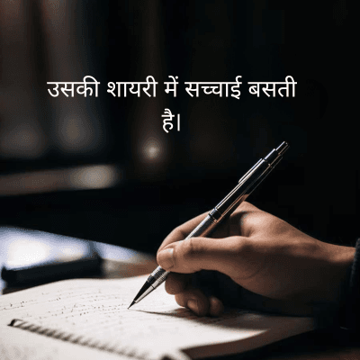 उसकी शायरी में सच्चाई बसती
है।

