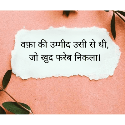 वफ़ा की उम्मीद उसी से थी,
जो खुद फरेब निकला।