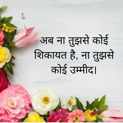 अब ना तुझसे कोई
शिकायत है, ना तुझसे
कोई उम्मीद।