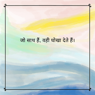 जो साथ हैं, वही धोखा देते हैं।