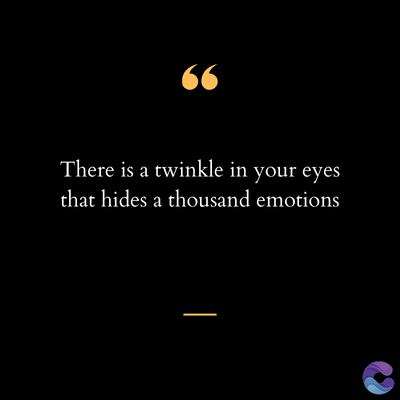 66
There is a twinkle in your eyes
that hides a thousand emotions