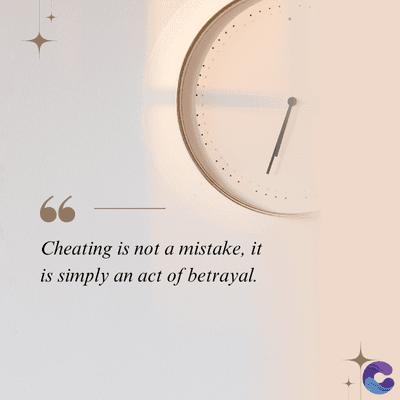 Cheating is not a mistake, it
is simply an act of betrayal.
