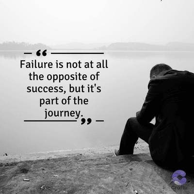 Failure is not at all
the opposite of
success, but it's
part of the
journey.
Crafto