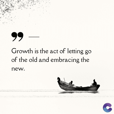 99
Growth is the act of letting go
of the old and embracing the
new.